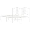 vidaXL Metallinen sängynrunko päädyllä valkoinen 120x200 cm