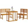 vidaXL Puutarhan Bistro Set 3 pcs Ruskea täysi akaasiapuu