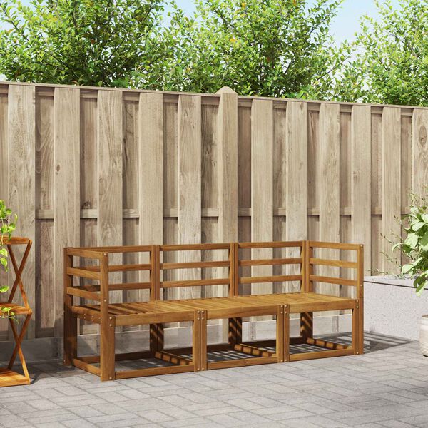 vidaXL Ulkosohvakokoelma 3 pcs Luonnollinen Tihe&auml; akasiapuu