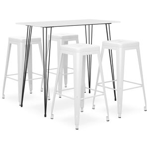 vidaXL 5-osainen Baarisarja valkoinen