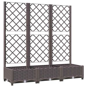 vidaXL Puutarhan istutuslaatikko s&auml;leik&ouml;ll&auml; ruskea 120x40x121,5 cm PP