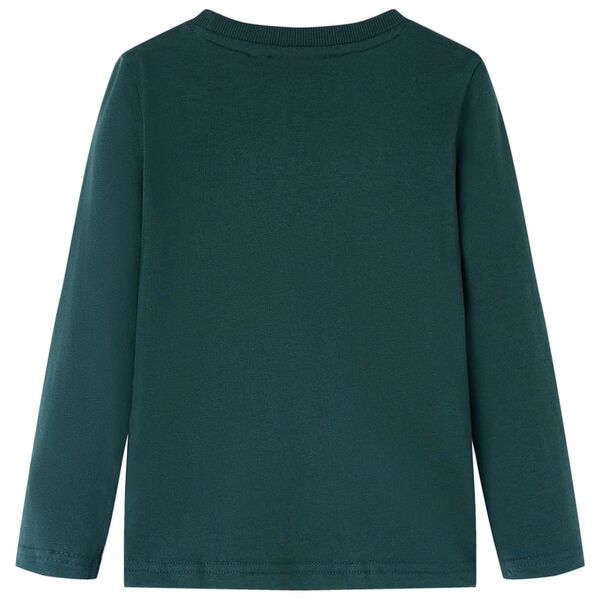 Lasten pitkähihainen T-paita tummanvihreä 92