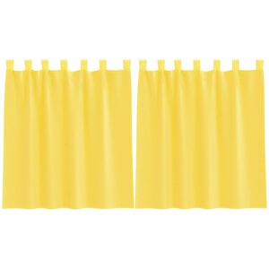 vidaXL Voile-verhot lenkeill&auml; 2 kpl keltainen 140x140 cm