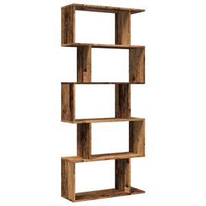 vidaXL Huoneenjakaja 5 tasoa vanha puu 70x24x161 cm tekninen puu