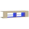vidaXL TV-taso LED-valoilla Sonoma-tammi 135x39x30 cm