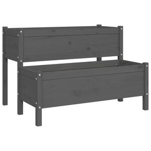 vidaXL Kukkalaatikko harmaa 110x84x75 cm t&auml;ysi m&auml;nty