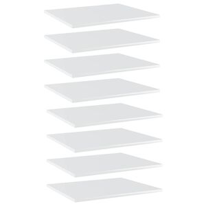 vidaXL Kirjahyllytasot 8 kpl korkeakiilto valk 60x50x1,5 cm lastulevy