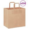 vidaXL Paperikassit 250 kpl kahvoilla ruskea 26x17x25 cm