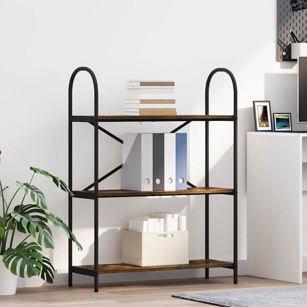 vidaXL Kirjahylly Savup&auml;hkin&auml; 80 x 30 x 109 cm Tekninen puu