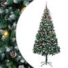 vidaXL Tekojoulukuusi Vihreä 210 cm PVC:tä ja Terästä ja Muovia