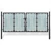 vidaXL Musta yksiovinen aitaportti 300x125 cm