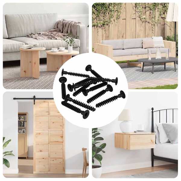 vidaXL Pistorasian korkea ruuvi 5143 pcs Musta Rauta