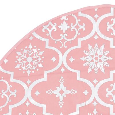 vidaXL Ylellinen joulukuusen jalustapeite sukalla pinkki 150 cm kangas