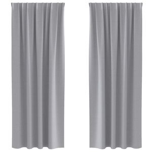 vidaXL Piment&auml;v&auml; verho renkailla 2 kpl Vaaleanharmaa 245 x 140 cm