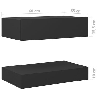 vidaXL Yöpöytä harmaa 60x35 cm lastulevy