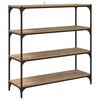 vidaXL Kirjahylly 3 tasoa 100 x 33 x 100 cm Hienosahattu puu ja rauta
