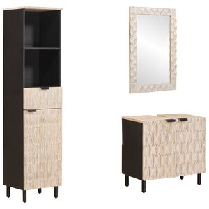 vidaXL Kylpyhuoneen setit hyllyll&auml; 3 pcs Valkoinen pesu viimeistely