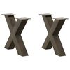 vidaXL Sohvap&ouml;yd&auml;n jalat X-muotoiset 2 kpl Luonnonv&auml;rinen ter&auml;s 60x(42-43) cm Ter&auml;s