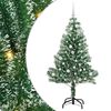 vidaXL Tekoinen joulukuusi lumiflockilla ja LED-valolla 150 cm