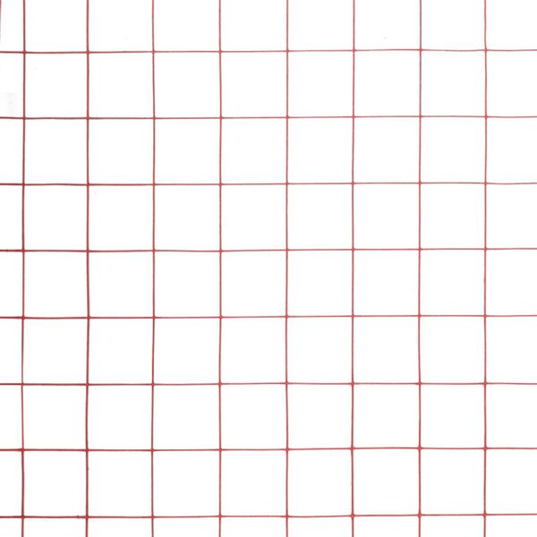 vidaXL Kanaverkko teräs PVC pinnoitteella 10x1 m punainen