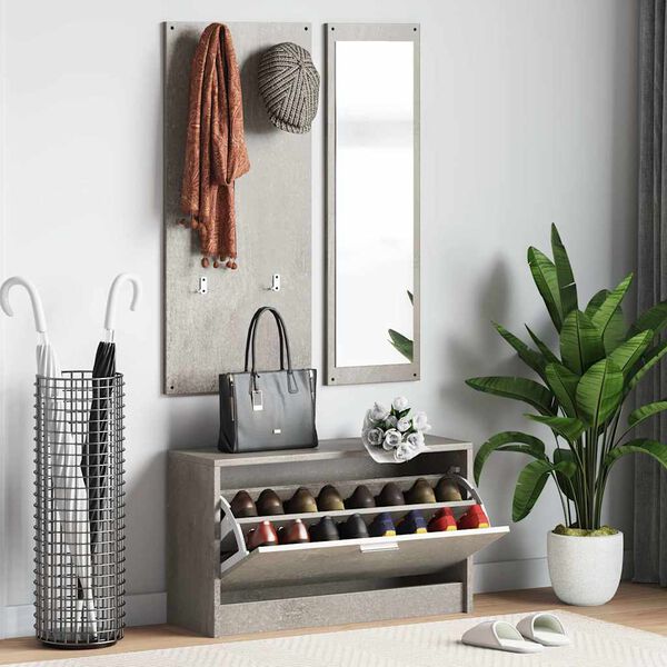 vidaXL 3-in-1 Kenk&auml;kaappisarja betoninharmaa tekninen puu