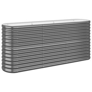 vidaXL Korotettu kukkalaatikko galvanoitu ter&auml;s 152x40x68cm antras.