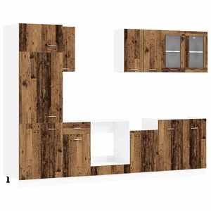 vidaXL Keitti&ouml; Yksikk&ouml; Lyon 8 pcs Vanha puu Tekninen puu