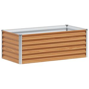 vidaXL Puutarhan Korotettu Kukkalaatikko Vaaleanruskea 98 x 50 x 36 cm