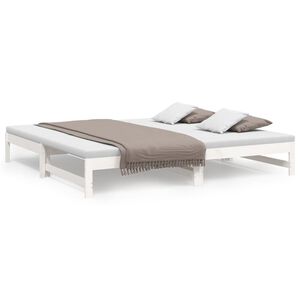 vidaXL Sohvas&auml;nky ulosvedett&auml;v&auml; valkoinen 2x (80x200) cm t&auml;ysi m&auml;nty