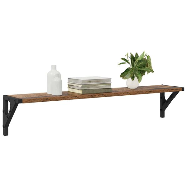 vidaXL Sein&auml;hyllyt 2 pcs Vanha Puu 80 x 15 x 15,5 cm Tekninen puu