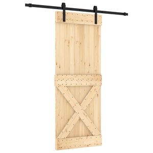 vidaXL Liukuovi 80 x 210 cm Massiivinen m&auml;nty (k&auml;sittelem&auml;t&ouml;n)
