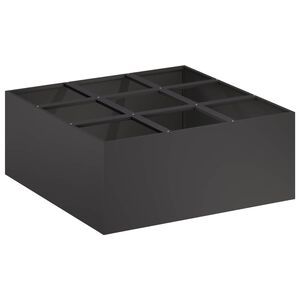 vidaXL Puutarha ruukku Musta 100 x 100 x 20 cm Kylm&auml;valssattu ter&auml;s