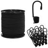 vidaXL Bungee Kuminauhat Koukkuilla 4 mm Musta PP ja kumi