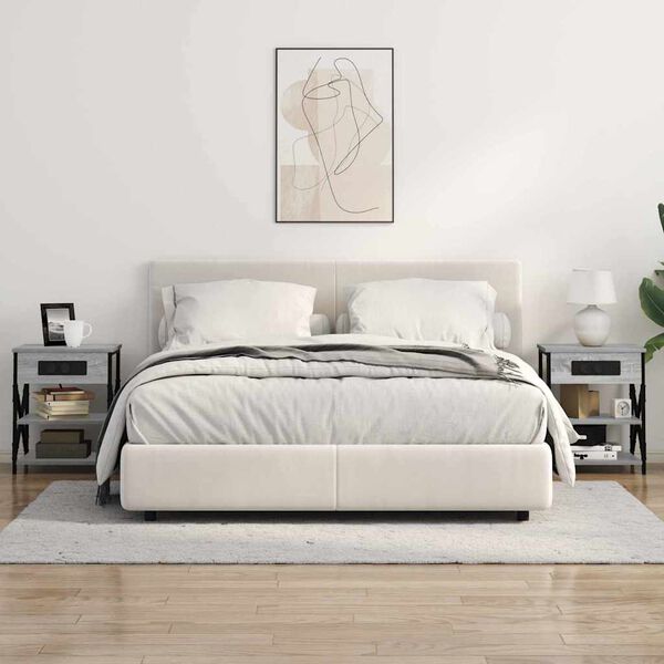 vidaXL Y&ouml;p&ouml;yt&auml;kaappi Harmaa Sonoma 41 x 31 x 51 cm Tekninen puu