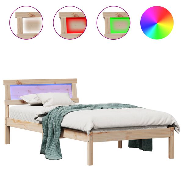 vidaXL Sängyn runko Ruskea 2FT6 Small Single Massiivinen mänty