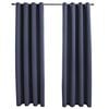 vidaXL Pimennysverhot metallirenkailla 2 kpl antrasiitti 140x245 cm
