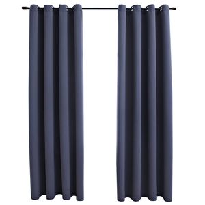 vidaXL Pimennysverhot metallirenkailla 2 kpl antrasiitti 140x245 cm