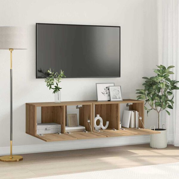 vidaXL TV-tasosetti 2 pcs Ruskea 60 x 30 x 30 cm Tekninen puu
