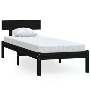 vidaXL S&auml;ngynrunko musta t&auml;ysi puu 75x190 cm Small Single