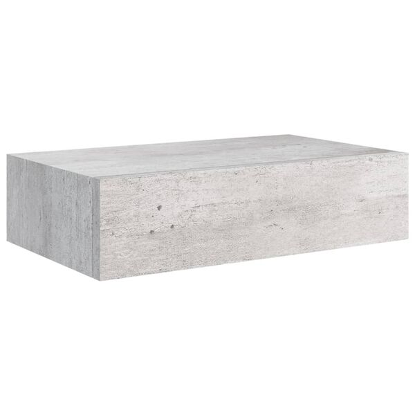 vidaXL Seinälaatikkohyllyt 2 kpl betoninharmaa 40x23,5x10 cm MDF