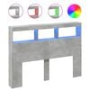 vidaXL S&auml;ngynp&auml;&auml;tykaappi LED-valoilla betoninharmaa 140x17x102 cm