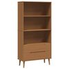 vidaXL Kirjahylly MOLDE 85 x 35 x 170,5 cm T&auml;ysi m&auml;nty Karamelli