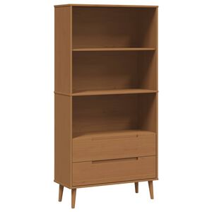 vidaXL Kirjahylly MOLDE 85 x 35 x 170,5 cm T&auml;ysi m&auml;nty Karamelli
