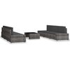 vidaXL 7-osainen Puutarhatuolisarja polyrottinki harmaa