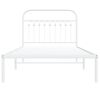 vidaXL Metallinen sängynrunko päädyllä valkoinen 100x200 cm