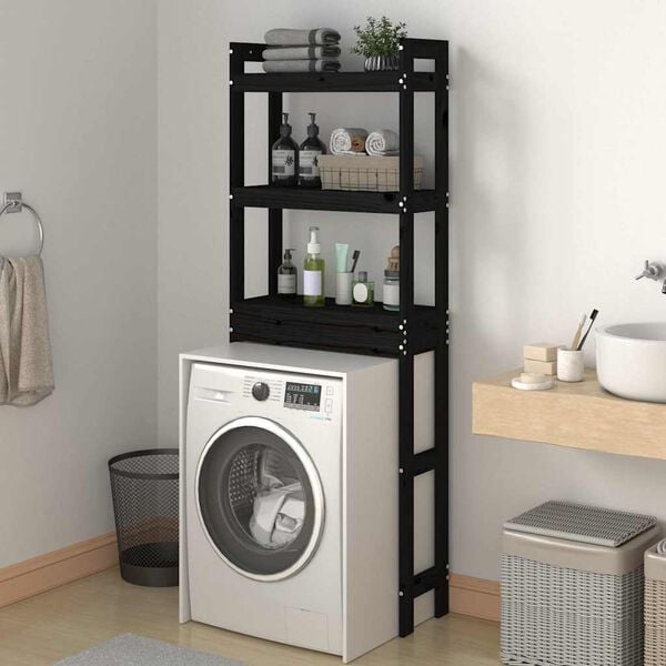 vidaXL WC-teline musta 63x26x171 cm t&auml;ysi m&auml;nty