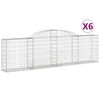 vidaXL Kaarevat kivikorit 6 kpl 300x30x80/100 cm galvanoitu rauta