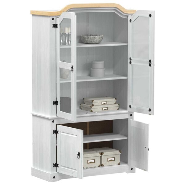 vidaXL N&auml;ytt&ouml;kaappi Valkoinen 103.5 x 42 x 180 cm Massiivinen m&auml;nty