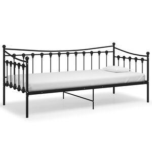 vidaXL Sohvas&auml;ngyn runko musta metalli 90x200 cm