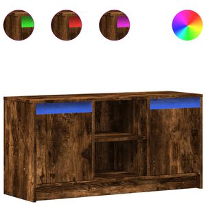 vidaXL TV-taso LED-valoilla savutammi 100x34x50 cm tekninen puu